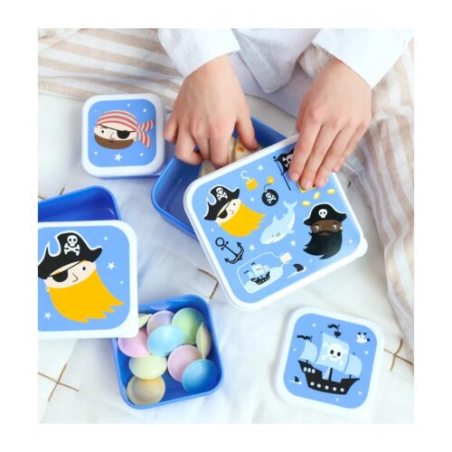 A little lovely company Σετ 4 δοχεία φαγητού Lunch & Snack Box Pirates - Image 3