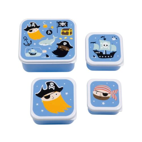 A little lovely company Σετ 4 δοχεία φαγητού Lunch & Snack Box Pirates