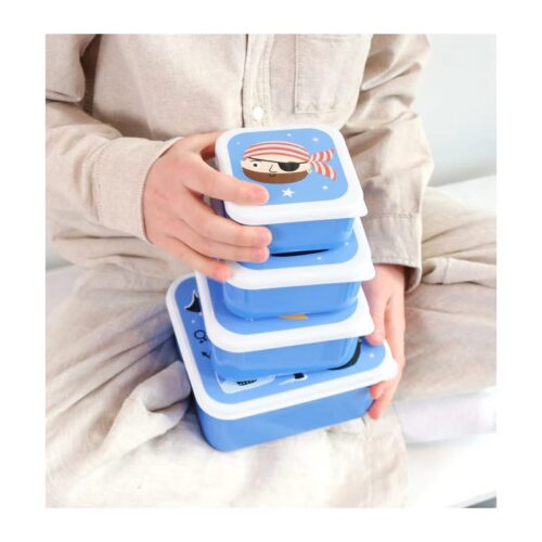 A little lovely company Σετ 4 δοχεία φαγητού Lunch & Snack Box Pirates - Image 4