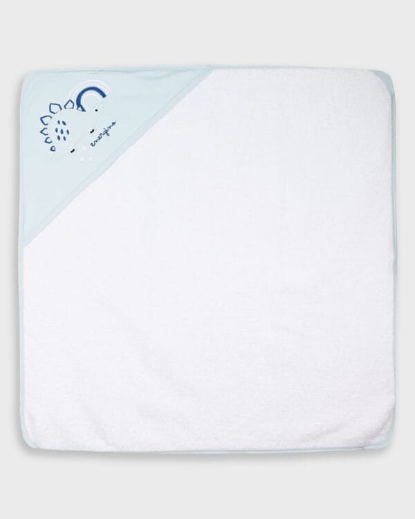Βρεφική πετσέτα μπάνιου λευκή-γαλάζια Δεινόσαυρος - Image 3