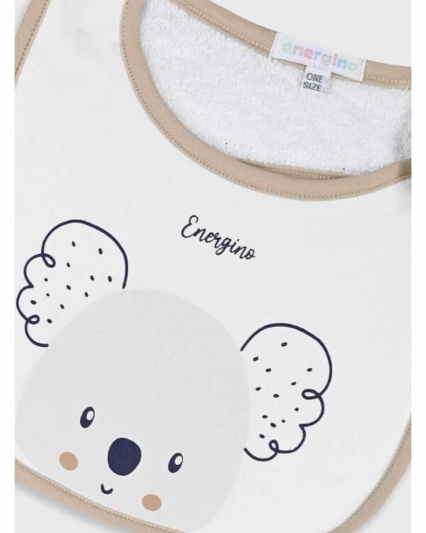 Σαλιάρες λευκό-μπεζ Αρκουδάκι (2 τμχ) - Image 3