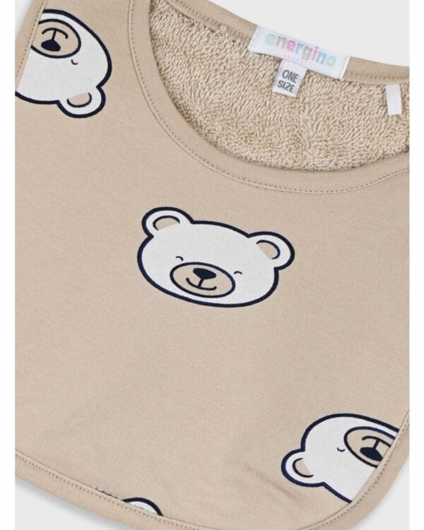 Σαλιάρες λευκό-μπεζ Αρκουδάκι (2 τμχ) - Image 4