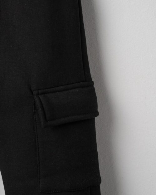 Παιδικό σετ φόρμας cargo fleece total μαύρο - Image 3