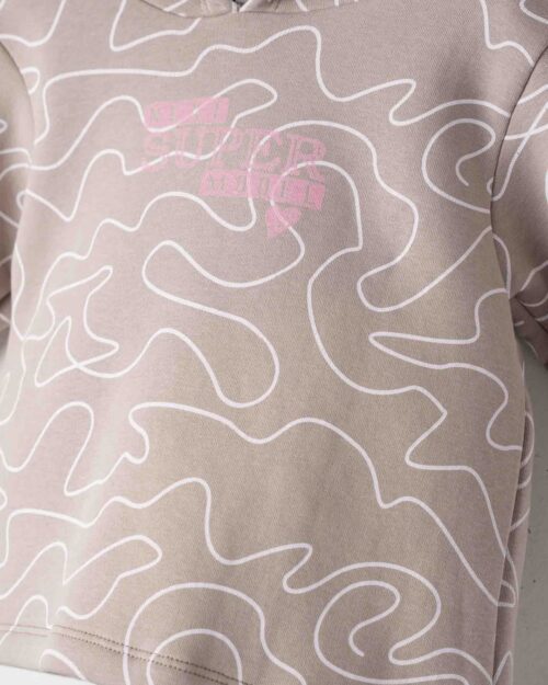 Παιδικό σετ fleece μπεζ με φαρδύ παντελόνι - Image 2