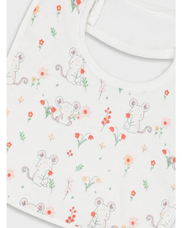 Σαλιάρες ροζ-floral (2 τμχ) - Image 3