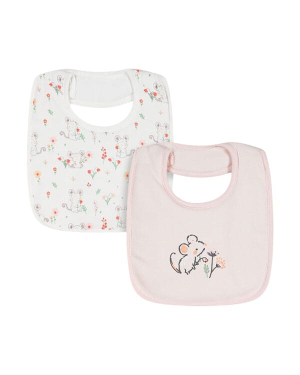 Σαλιάρες ροζ-floral (2 τμχ)