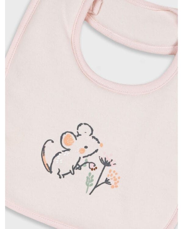 Σαλιάρες ροζ-floral (2 τμχ) - Image 2