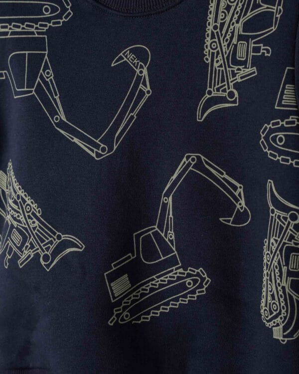 Παιδικό σετ φόρμας fleece μπλε σκούρο-φυστικί Εκσκαφείς - Image 2