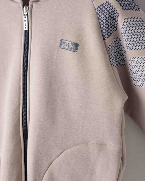 Παιδικό σετ φόρμας fleece μπεζ-μπλε σκούρο με ζακέτα - Image 2