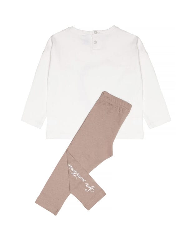 Παιδικό σετ αχνούδιαστο ζαχαρί-μόκα με κολάν Καρδιά - Image 5