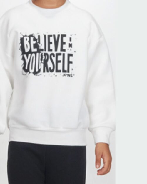 Παιδικό σετ φόρμας fleece λευκό-μαύρο Believe in Yourself - Image 2