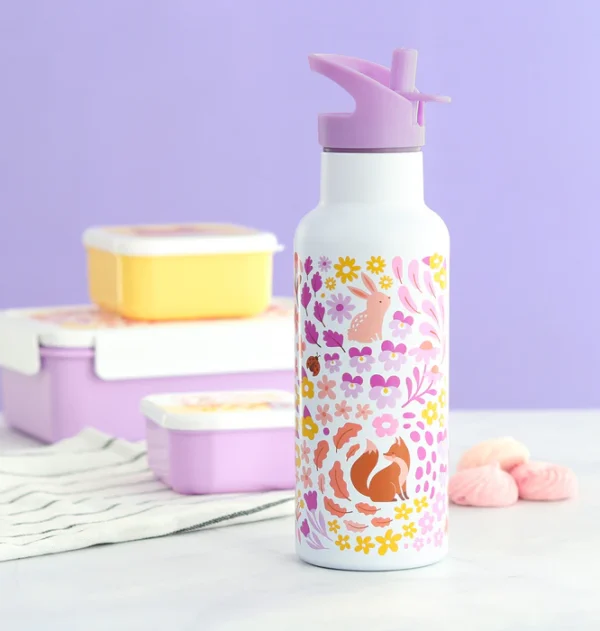 A Little Lovely Company XL Μπουκάλι με διπλό τοίχωμα από ανοξείδωτο ατσάλι 500ml-Flower Garden - Image 3