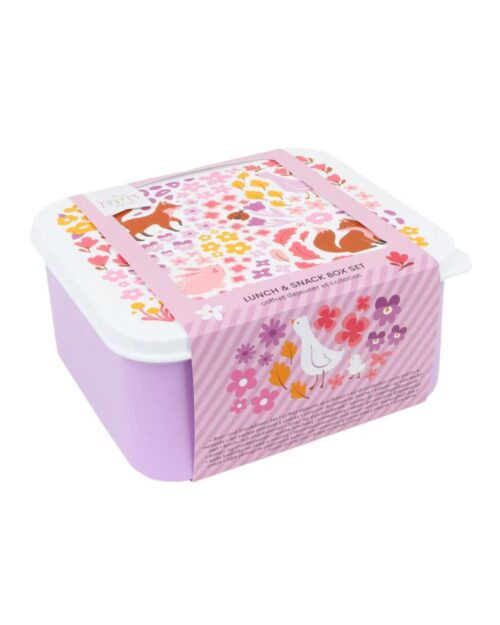 A little lovely company Σετ 4 δοχεία φαγητού Lunch & Snack- Flower Garden - Image 6