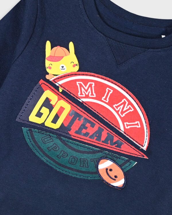 Βρεφικό σετ μπλε-γκρι αχνούδιαστο Go Team - Image 2