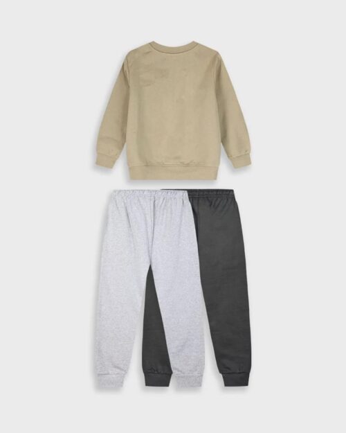 Παιδικό σετ φόρμας fleece Αρκουδάκι με 2 παντελόνια (3 τμχ) - Image 3