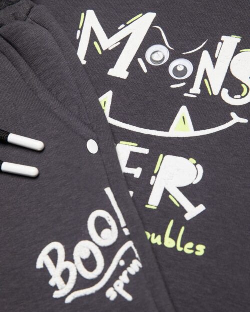 Παιδικό σετ φόρμας fleece ανθρακί Monster - Image 2