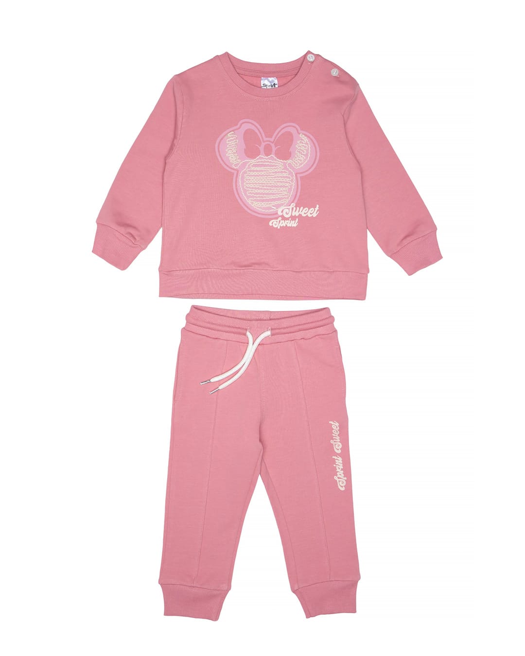 252-2013 Παιδικό σετ φόρμας με ελαφρύ χνούδι ροζ Minnie - Image 1