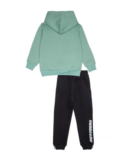 Παιδικό σετ φόρμας fleece πράσινο-μαύρο Nope - Image 3