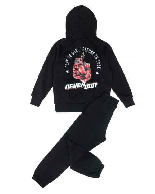 Παιδικό σετ φόρμας fleece μαύρο Box - Image 3