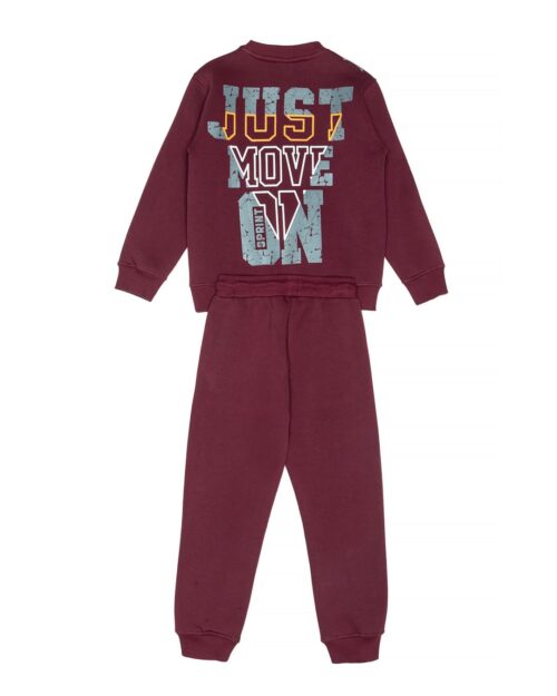 Παιδικό σετ φόρμας fleece μπορντώ Go - Image 3