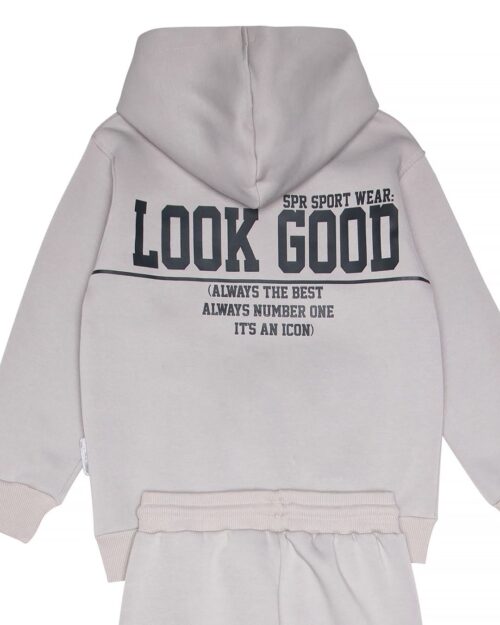 Παιδικό σετ φόρμας fleece γκρι Look good - Image 6