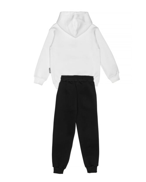 Παιδικό σετ φόρμας fleece λευκό-μαύρο 292" W - Image 3
