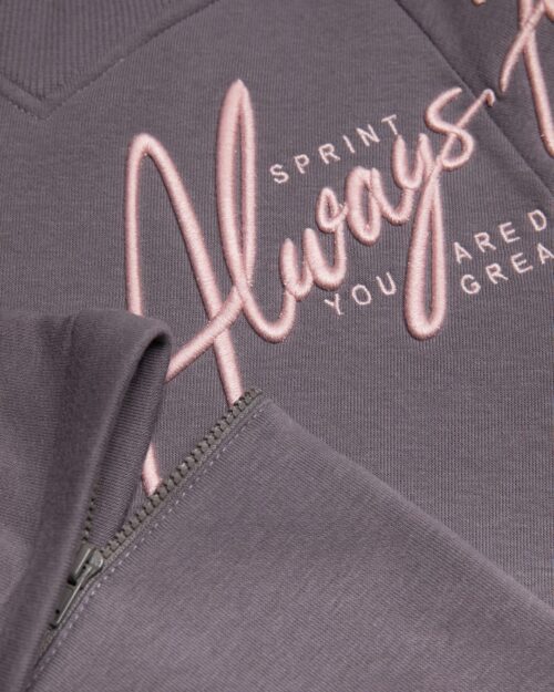 Παιδικό σετ φόρμας fleece μωβ-γκρι Always focus - Image 2