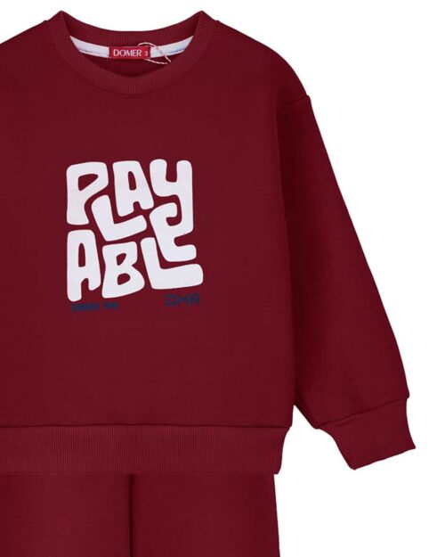 Παιδικό σετ φόρμας fleece κόκκινο Playable - Image 4