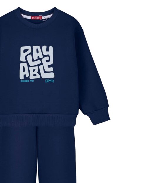 Παιδικό σετ φόρμας fleece μπλε Playable - Image 4