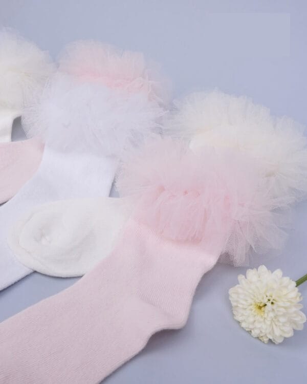 Παιδικές κάλτσες λευκές με φρου-φρου - Image 3