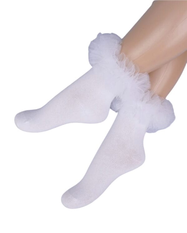 Παιδικές κάλτσες λευκές με φρου-φρου