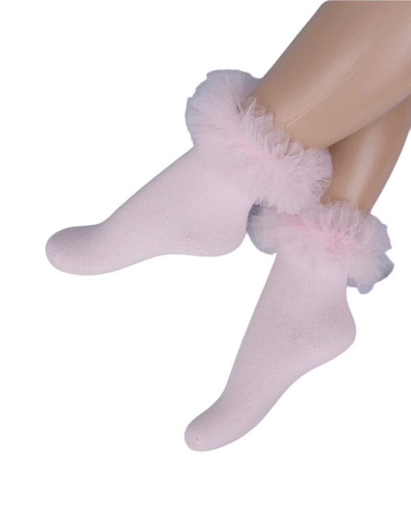 Παιδικές κάλτσες ροζ με φρου-φρου