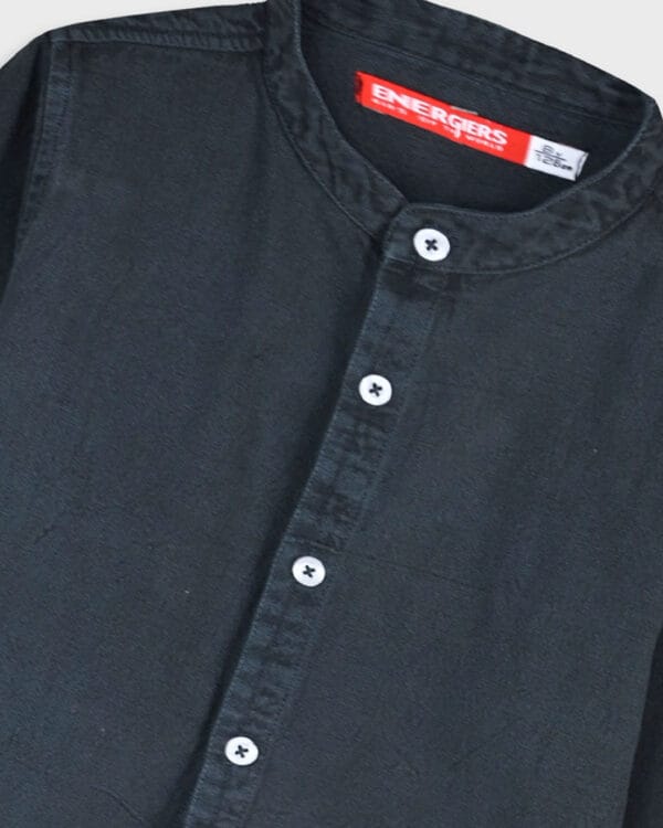 Παιδικό σετ ανθρακί-μέντα με πουκάμισο και cargo παντελόνι - Image 4