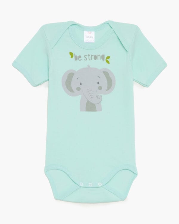 Βρεφικά κορμάκια τιρκουάζ-μπεζ-κίτρινα κοντομάνικα (6 τμχ) - Image 4