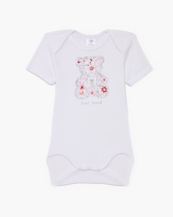 Βρεφικά κορμάκια για κορίτσι λευκά κοντομάνικα (6 τμχ) - Image 3