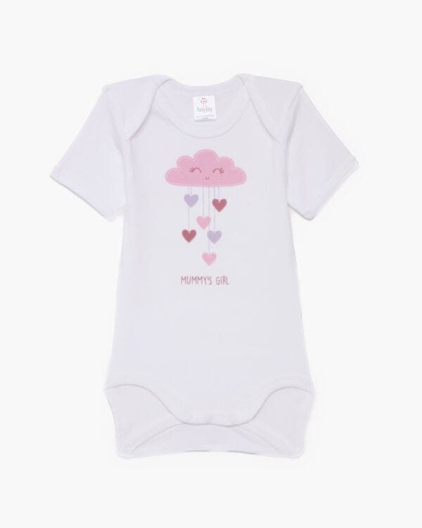 Βρεφικά κορμάκια για κορίτσι λευκά κοντομάνικα (6 τμχ) - Image 5