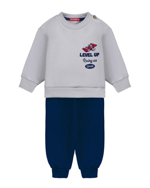 Βρεφικό σετ fleece γκρι-μπλε Level Up Rally