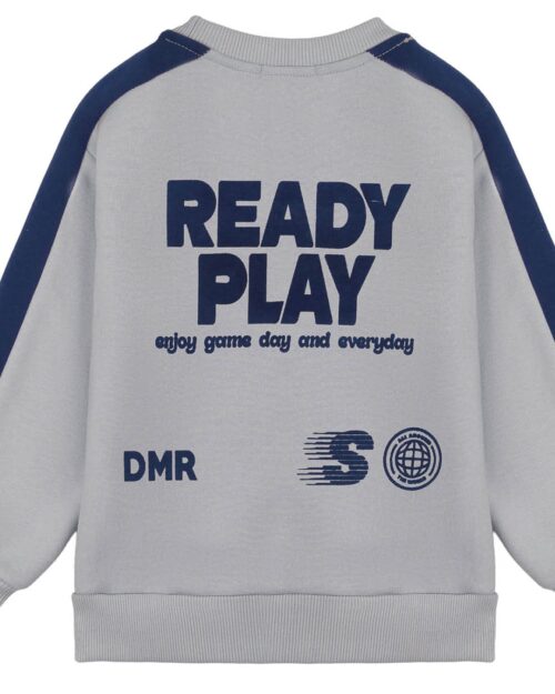 Παιδικό σετ φόρμας fleece γκρι-μπλε Ready Play - Image 2