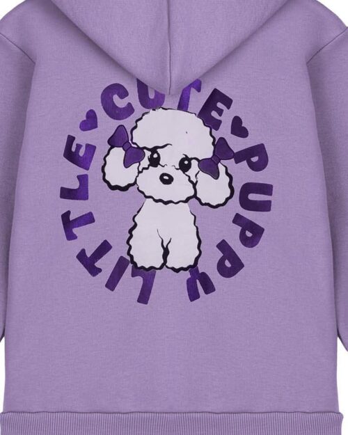 Παιδικό σετ φόρμας fleece λιλά Cute Puppy - Image 4