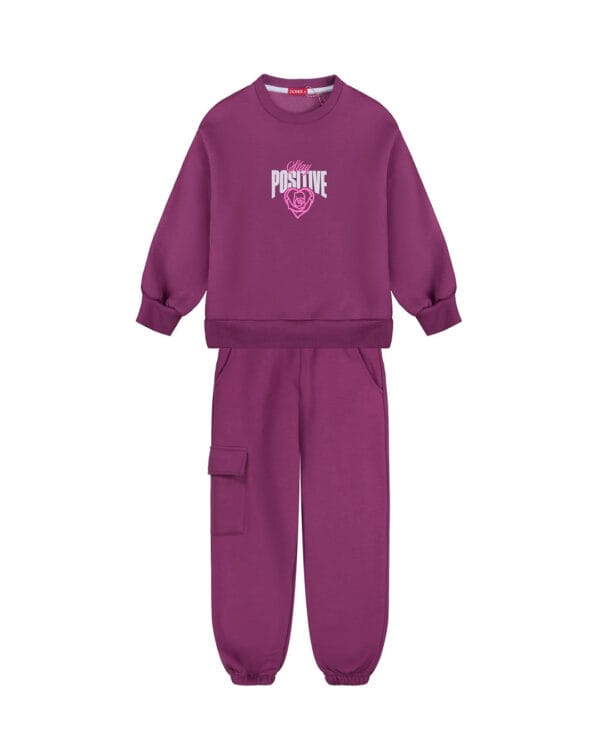 Παιδικό σετ φόρμας fleece βιολετί με Positive