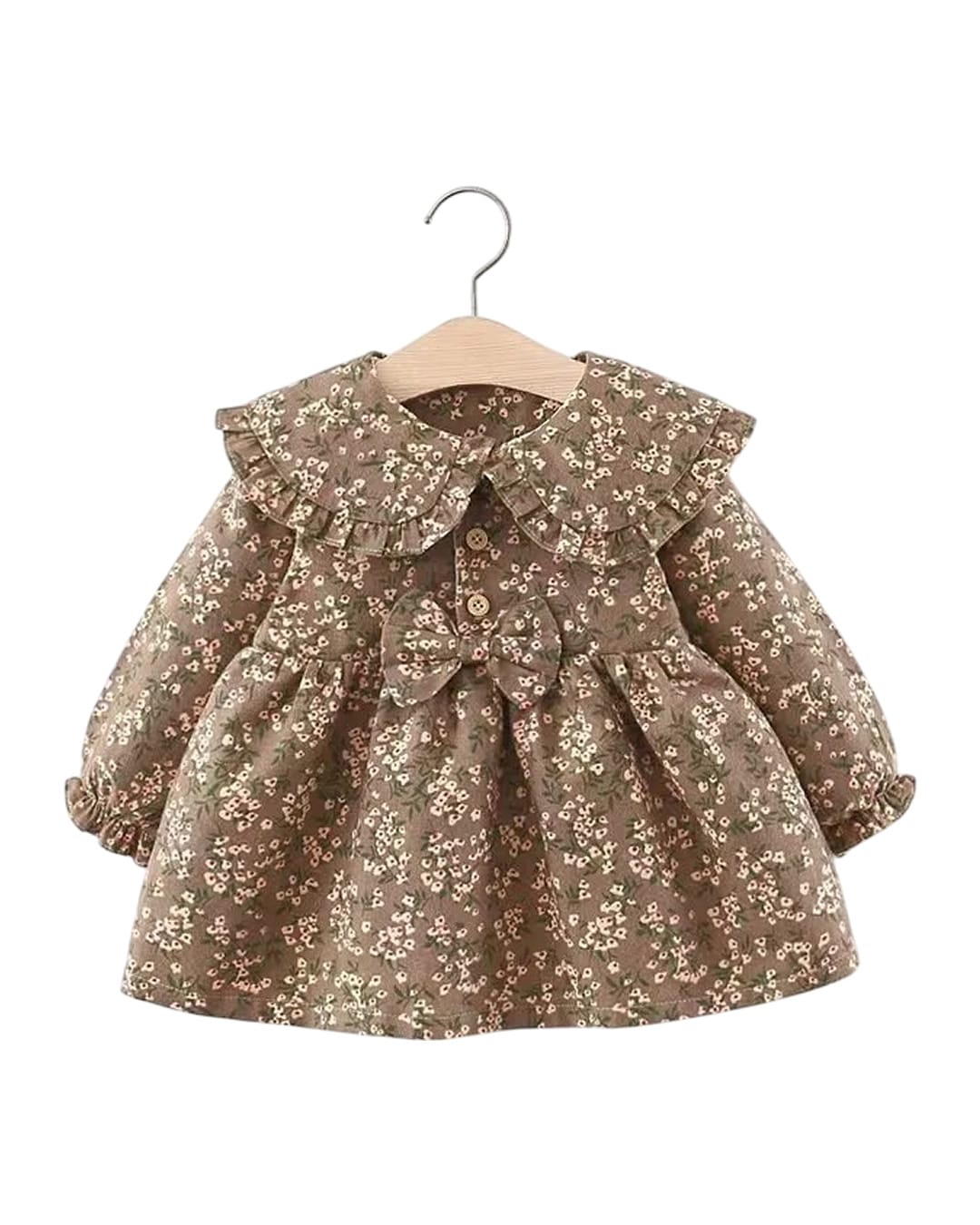 C25-03B Βρεφικό φόρεμα elehpant floral με vintage γιακά - Image 1