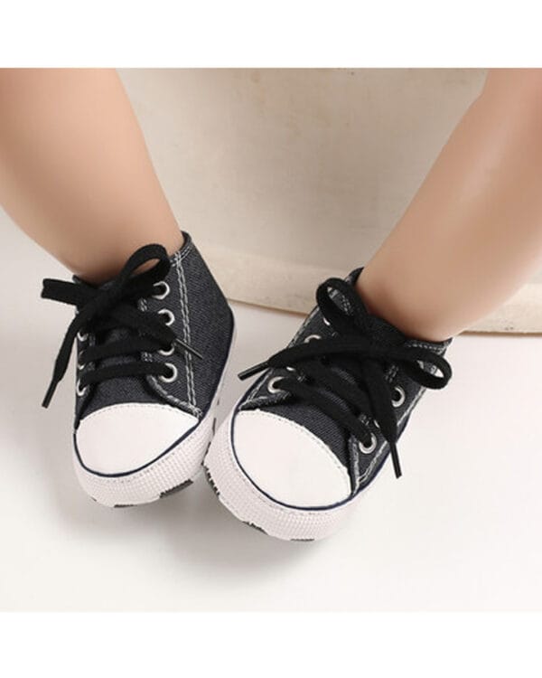 Παπουτσάκια αγκαλιάς τύπου σταράκια μαύρα τζιν - Image 2