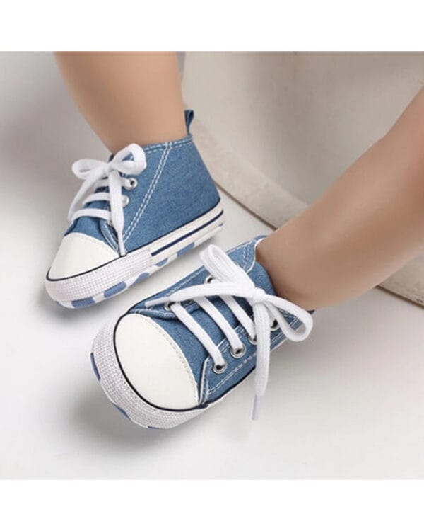 Παπουτσάκια αγκαλιάς σιέλ τύπου σταράκια - Image 3