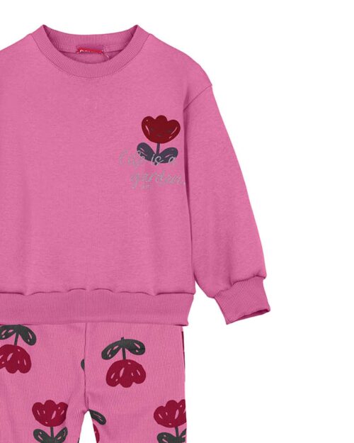 Παιδικό σετ fleece ροζ Life Is Garden με παντελόνι καμπάνα - Image 5