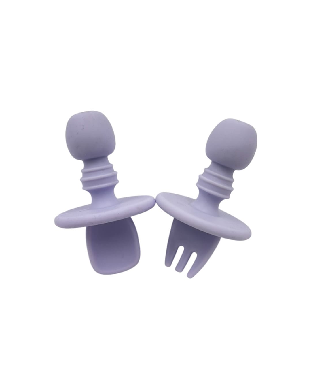 PGJ005104 Κουτάλι - πιρούνι σιλικόνης λιλά (μικρό) - Image 1