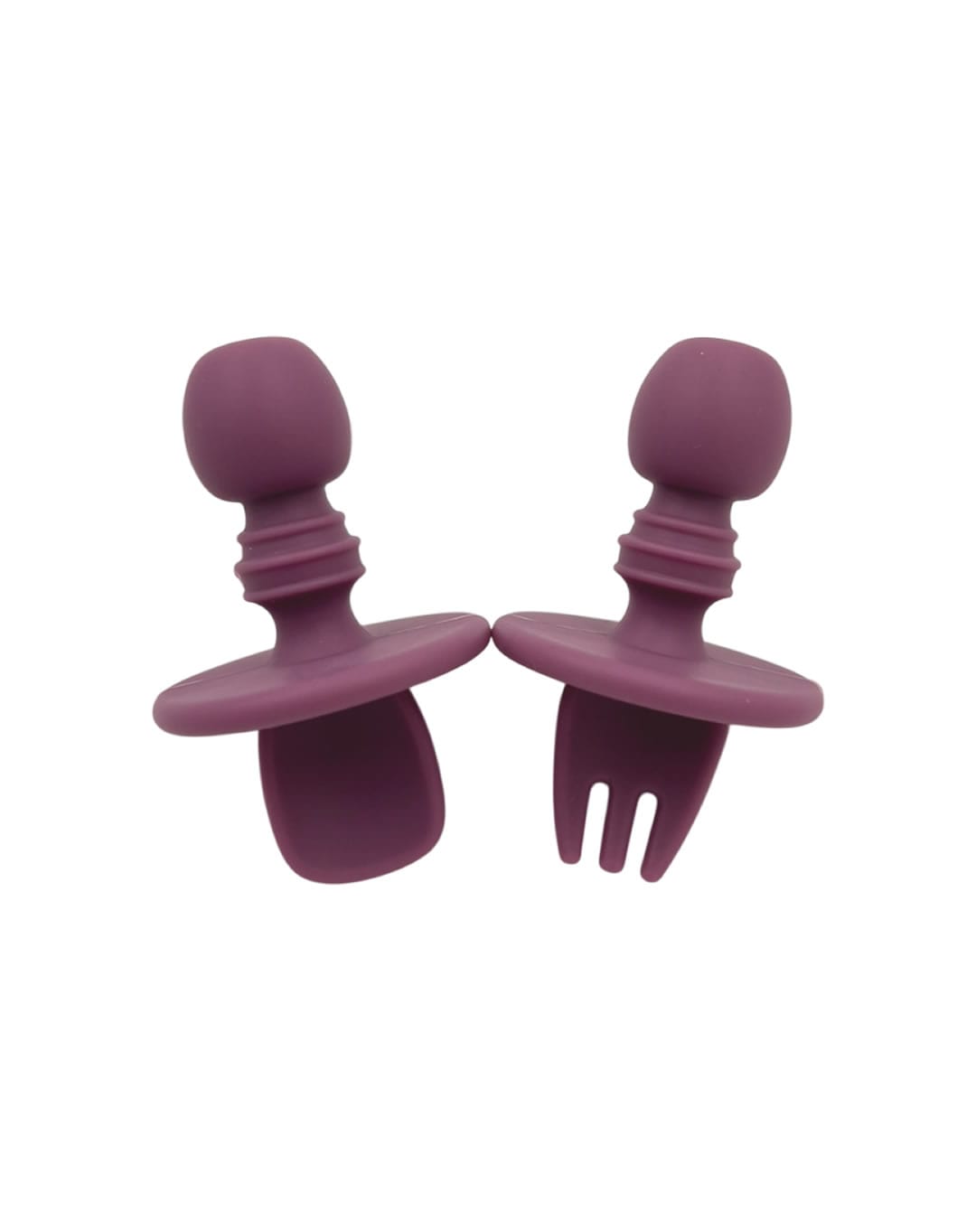 PGJ005106 Κουτάλι - πιρούνι σιλικόνης μωβ (μικρό) - Image 1