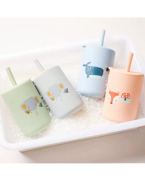 Ποτηράκι Σιλικόνης σιέλ Φάλαινα 160ml - Image 2