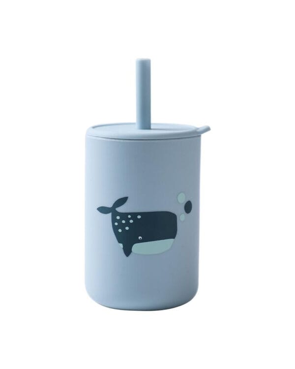 Ποτηράκι Σιλικόνης σιέλ Φάλαινα 160ml