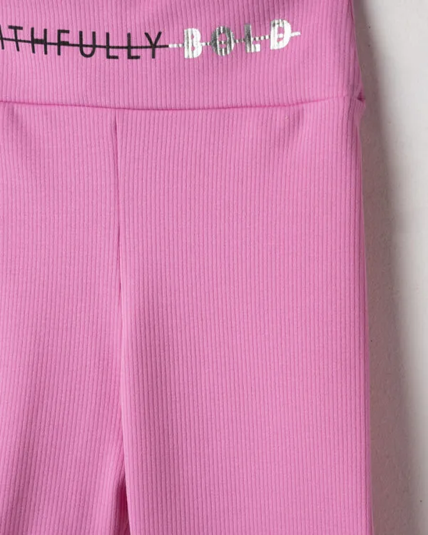 Παιδικό σετ βιολετί με κολάν biker - Image 4