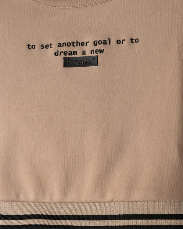 Παιδικό σετ σκούρο μπεζ με κολάν biker - Image 2